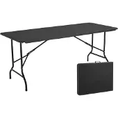Oviala Table pliante noire 180cm 8 places PEHD - REKKEM