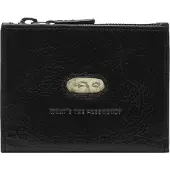 Fossil Cuir porte-monnaie Andrew Magnetic Zip Card Case Black noir