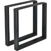 En.casa Lot de 2 pieds de table « Makers » 70 x 72 cm en acier noir