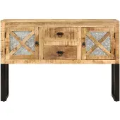 vidaXL Buffet 110x30x74 cm Bois de manguier rugueux