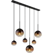 Globo Lampe suspendue noire Hallie avec un verre unique