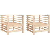 vidaXL Chaises de jardin 2 pcs. Pin massif