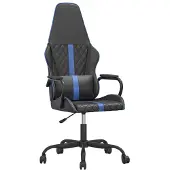 vidaXL Chaise de jeu avec fonction de massage Bleu et noir Similicuir