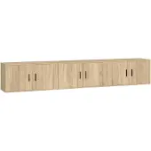 vidaXL Armoires TV murales 3 pièces chêne Sonoma 80x34,5x40 cm