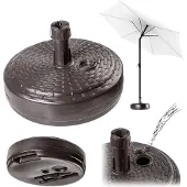 Kadax Pied de parasol, rotin, rond, marron