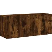 vidaXL Armoire TV murale en chêne fumé 100x30x41 cm