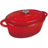 King Hoff Cocotte en Fonte Émaillée 30 cm Rouge Beige