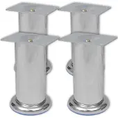 vidaXL Pieds de canapé 8 pcs. Rond Chrome 120 mm