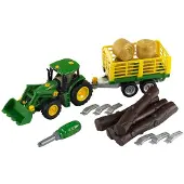 John Deere Tracteur John Deere avec remorque à bois et à foin