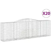 vidaXL Gabions avec arc surélevé 20 pcs 400x50x120/140cm Fer galvanisé
