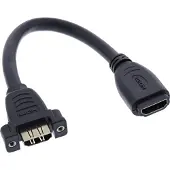 InLine Câble adaptateur HDMI à encastrer, HDMI A prise femelle/prise femelle, contacts dorés