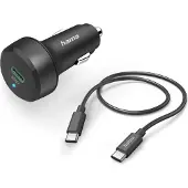 Hama Kit de charge allume cigare USB-C, 25 Watt, noir