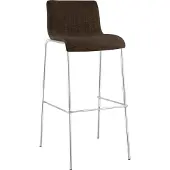 CLP Tabouret de bar Hoover tissu 4 pieds piètement chromé