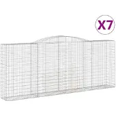 vidaXL Gabions avec arc surélevé 7 pcs. 400x50x160/180cm Fer galvanisé