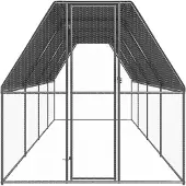 vidaXL Cage à poules d'extérieur 2x8x2 m Acier galvanisé