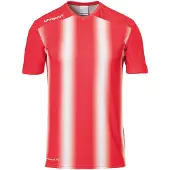 Uhlsport Stripe 2.0 Short Sleeve T-shirt Rouge 9-10 Years Garçon