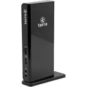 Terra AG TERRA MOBILE Station d'accueil 732 USB-A/C double écran, avec bloc d'alimentation 5 V/4 A et câbles USB-A/C pour ordinateurs portables