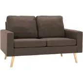 vidaXL Ensemble de canapés 2 pièces tissu brun
