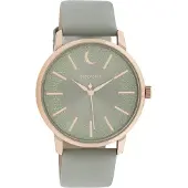 Oozoo Montre gris cuir Timepieces Femmes Montre à quartz analogique UOC11040