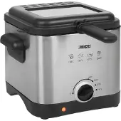 Princess 182612 Friteuse 1.5 l 1000 W revêtement anti-adhésif, protection contre la surchauffe argent, noir