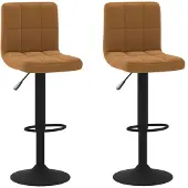 vidaXL Tabouret de bar 2 pcs. velours brun