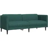 vidaXL Canapé 3 places vert foncé Tissu