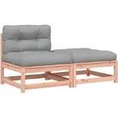 vidaXL Canapé de jardin sans accoudoirs avec coussin et pouf