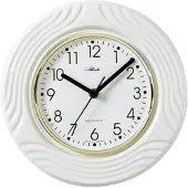 Atlanta 6020 Horloge murale Cuisine Horloge murale radio analogique en céramique blanche