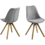 Ebuy24 Dima chaise de salle à manger tissu gris.