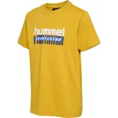 Hummel T-Shirt fonctionnel 'Tukas' bleu / moutarde / gris / blanc