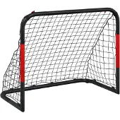 vidaXL But de football avec filet rouge et noir 90x48x71 cm Acier