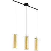 Eglo Lampe à suspendre Pinto Gold 3-flg. noir, transparent, doré 97652