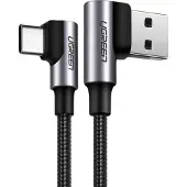 UGREEN Câble Usb vers Usb-C, Angled Us176, 3A, 2M (Noir)