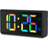 Hama Digitaler Wecker Ibiza, Multicolor-Display, mit USB-Ladefunktion, Schwarz (00222208)