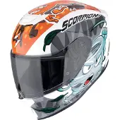 Scorpion EXO-JNR Air The4Elements Blanc Bleu Orange Enfant Casque Taille YM