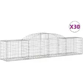 vidaXL Gabions avec arc surélevé 30 pcs. 300x50x60/80 cm Fer galvanisé