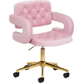 Activeshop 4Rico Chaise pivotante Qs-Of213G Rose velours