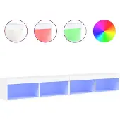 vidaXL Armoires TV avec lampes LED 2 pcs. Blanc 100x30x30 cm