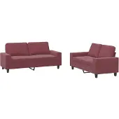 vidaXL Canapé 2 pièces rouge vin Tissu