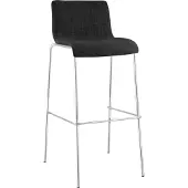 CLP Tabouret de bar Hoover tissu 4 pieds piètement chromé