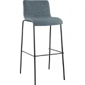 CLP Tabouret de bar Hoover tissu 4 pieds piètement noir