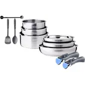 Arthur Martin Batterie De Cuisine Inox 10 Pièces