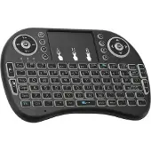 Lipa Mini clavier sans fil noir avec Airmouse - Clavier sans fil - Souris sans fil - Sans fil et rechargeable