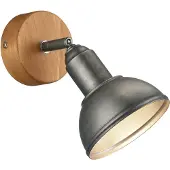 TRIO Leuchten - Industrie I Vintage I Industrie I Vintage I Applique murale acier I argent I nickel mat orientable et inclinable - Arti I Salon I Chambre à coucher - Acier rond - LED approprié E14