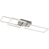 Briloner Plafonnier LED LEUCHTEN FRAME, 48 W, 3300 lm, IP20, chrome-alu, métal-plastique, intensité lumineuse variable, 92,8 x 26 x 9,6 cm