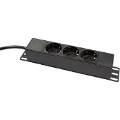 Logilink 10" Multiprise, 3x, sans interrupteur,noir