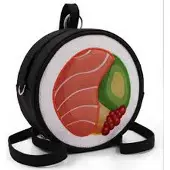Oh My Pop Pop Maki-Sushi Sac à dos à bandoulière 20 cm, 3.5 litres, Rouge Rond