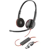 HP Poly Casque stéréo USB-C Blackwire 3220 + adaptateur USB-C/A