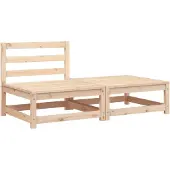 vidaXL Canapé de jardin sans accoudoirs avec repose-pieds en pin massif