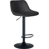 CLP Tabouret de bar modèle Loft, avec dossier et rotation à 360°, couleur gris foncé, revêtement en velours